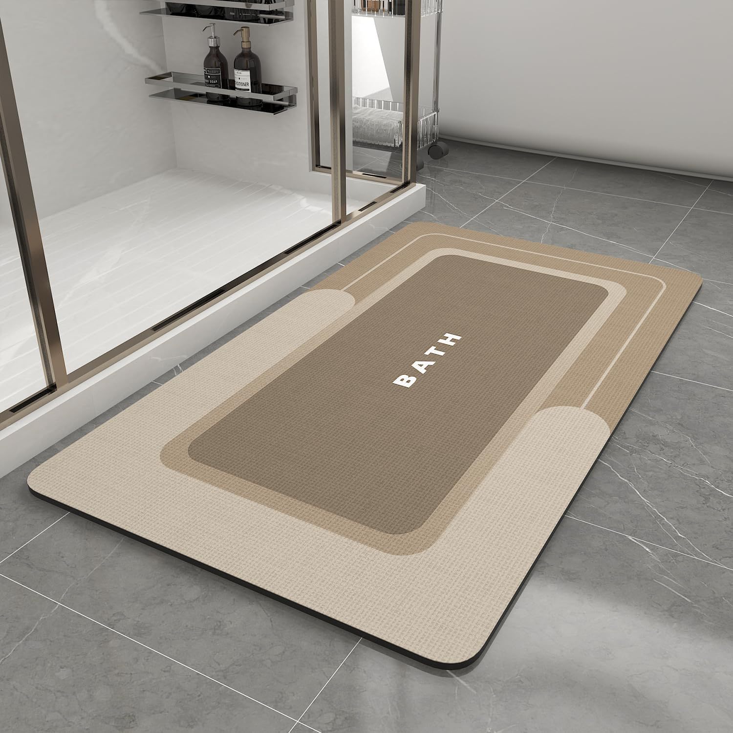 Rutschfeste, Schnelltrocknende, Saugfähige Und Waschbare Bad-/wc-matte, Ideal Für Hotelzimmer. Farbe: Braun. Maße: 40 X 120 X 0,3 Cm.
