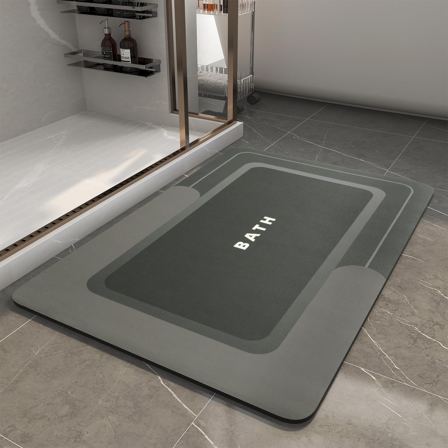 Rutschfeste, Schnelltrocknende, Saugfähige Und Waschbare Bad-/wc-matte, Ideal Für Hotelzimmer. Farbe: Dunkelgrau. Maße: 40 X 150 X 0,3 Cm.