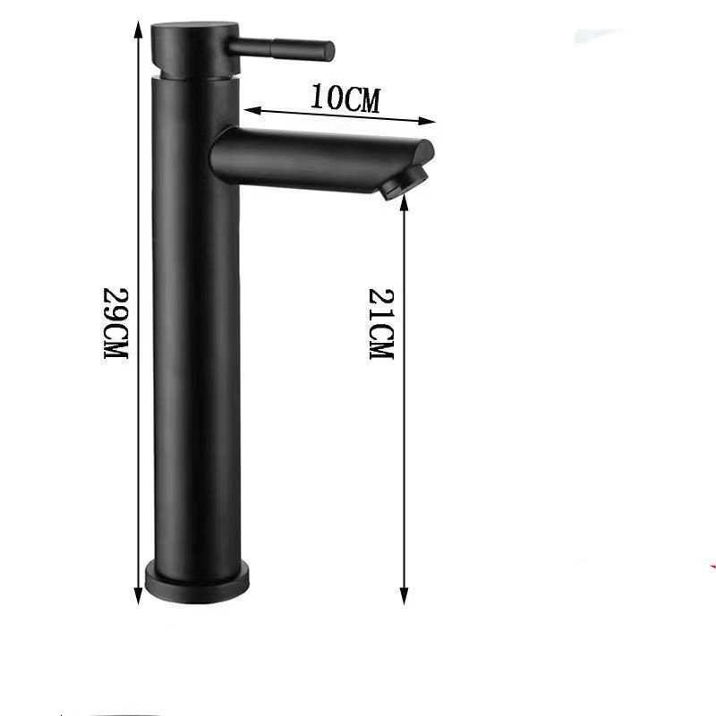 Badezimmerwaschbecken Aus Edelstahl 304 In Exportqualität, Gebürstete Goldoberfläche, Einlochbecken, Versenkte Armatur Mit Schwarzem Geradem Auslauf, Hohe Ausführung [warm- Und Kaltwasser]