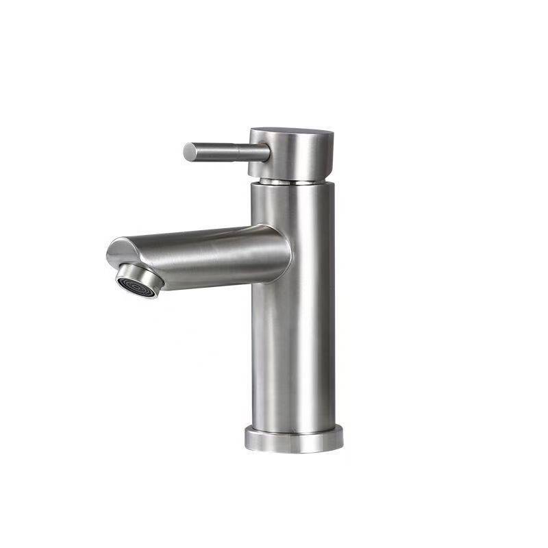 Waschbecken Aus Edelstahl 304 In Exportqualität, Gebürstete Goldoberfläche, Einloch-einbauarmatur Mit Warm- Und Kaltwasseranschluss - Gerader, Gebürsteter Auslauf, Niedriges Profil [warm- Und Kaltwass