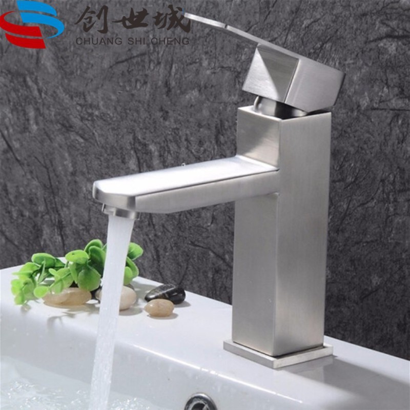 Waschbecken Aus Edelstahl 304 In Exportqualität, Gebürstete Goldoberfläche, Einlochbecken, Unterbauarmatur Mit Warm- Und Kaltwasseranschluss – Niedriges, Quadratisches, Gebürstetes Design [warm- Und K