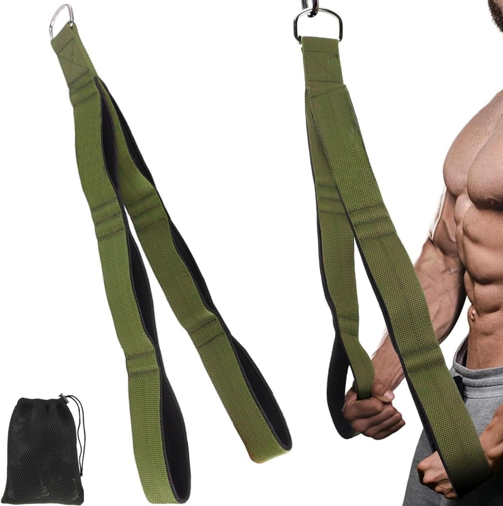Extra Langes Trizepsseil Mit Gepolsterten Griffen Für Kabelzugmaschine – Trizepstrainer – Fitnesszubehör