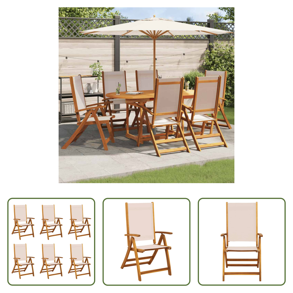 Klappbare Gartenstühle - Gartenstühle 6 Stk. Klappbar Massivholz Akazie Und Textilene