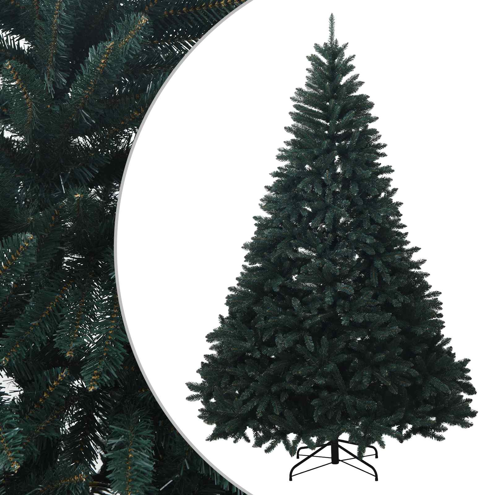 Vidaxl Artificial Hinged Christmas Tree 240 Cm Pvc Dark Green