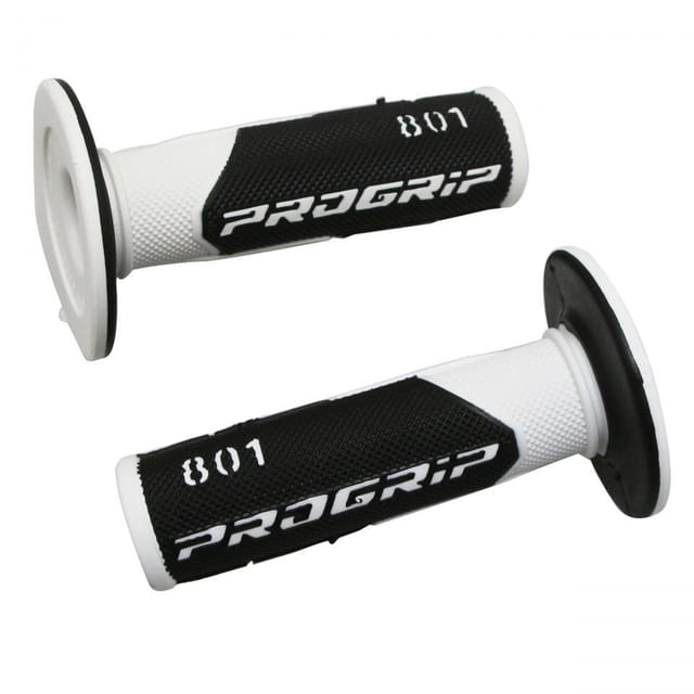 Schwarzes Und Weißes Griffpaar Progrip 801 Für Motorrad Cross Off