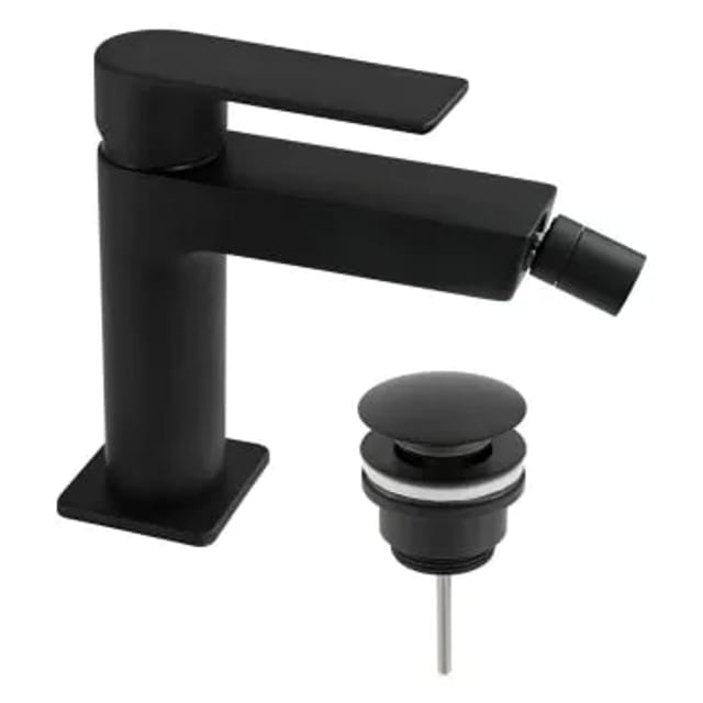 pianura Bidet-Einhebelmischer Giulia 5L mit Pop Up Ablaufventil in Schwarz Matt