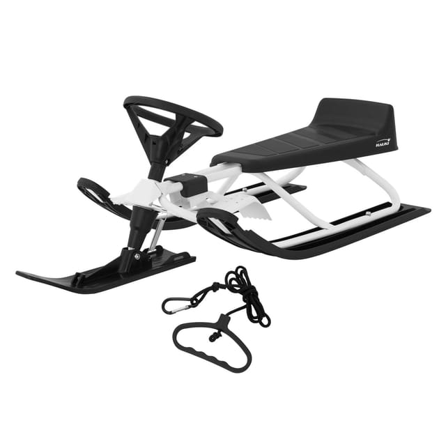 ECD Germany Lenkschlitten in Weiß für Kinder ab 5 Jahre bis 90 kg 119x38x50 cm