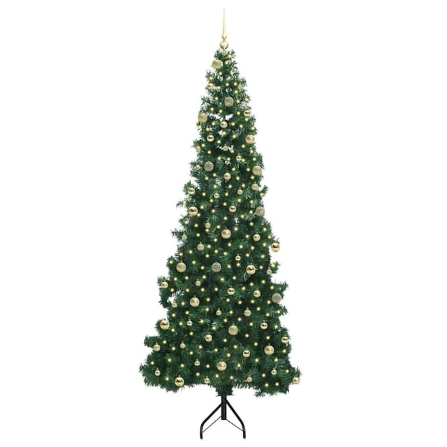 vidaXL Eckiger Künstlicher Weihnachtsbaum Grün 240 cm PVC und Metall 3397293