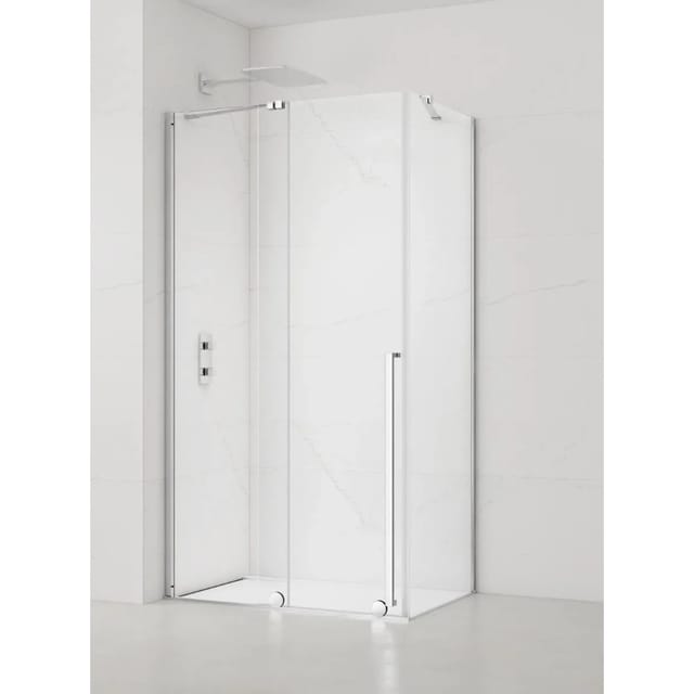 Swiss Aqua Technologies Duschkabine120x90CM EasyClean Klarglas 8MM mit Schiebetür Chrom