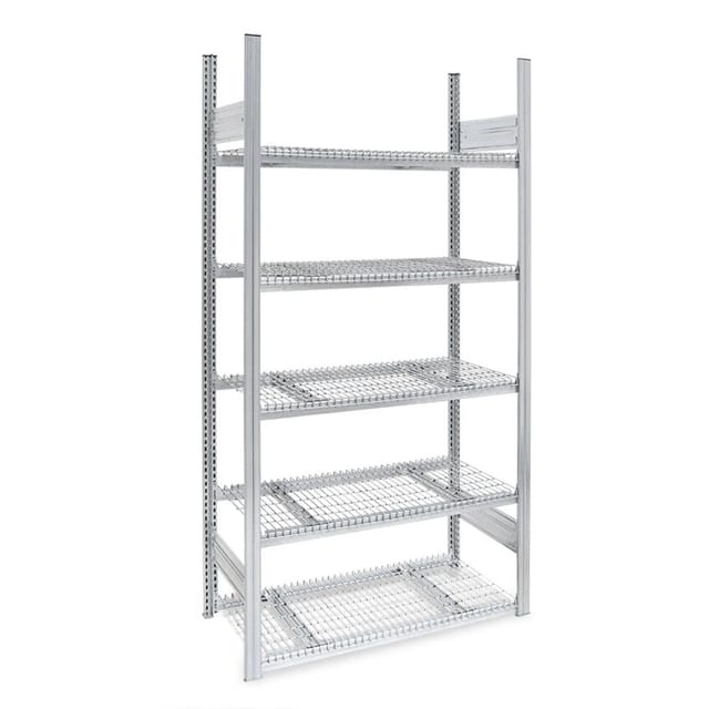 PROREGAL Drahtgitterbodenregal Stecksystem MAGNUS Made In Germany Grundregal 200x100x80cm 5 Ebenen Fachlast 250kg Verzinkt