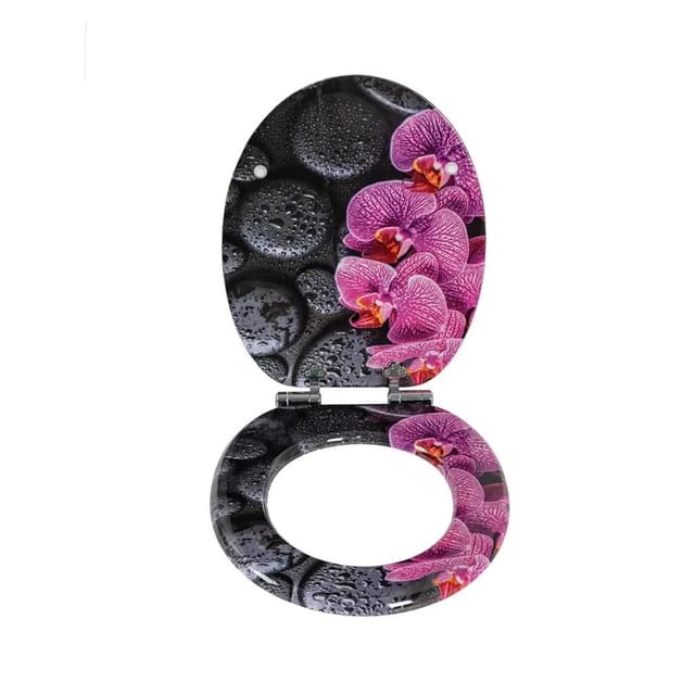 Sinobath WC Sitz mit Absenkautomatik MDF Rosa Orchideen