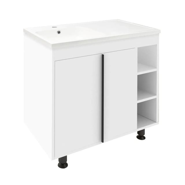 Swiss Aqua Technologies Waschtisch mit Unterschrank Stehend 79x70x45CM Weiß Glänzend