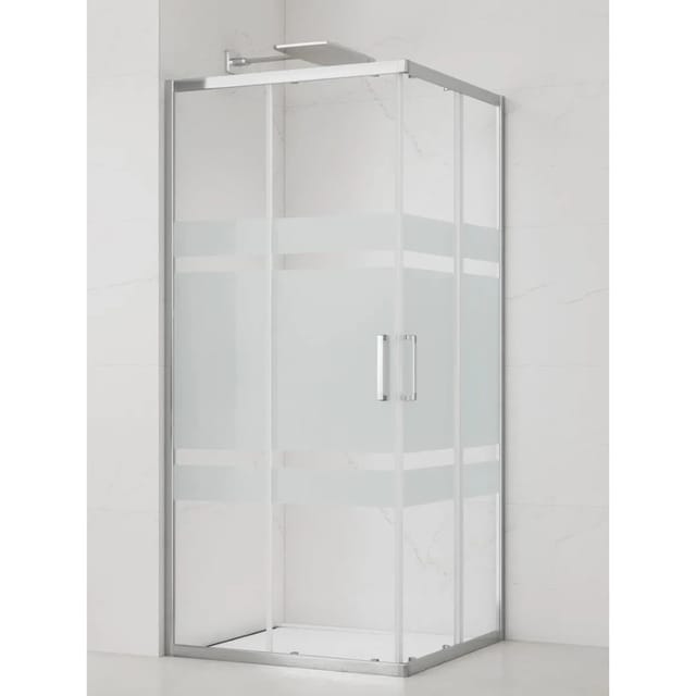 Swiss Aqua Technologies Duschkabine mit Schiebetüren 90x90CM Intimstreifen Streifendesign