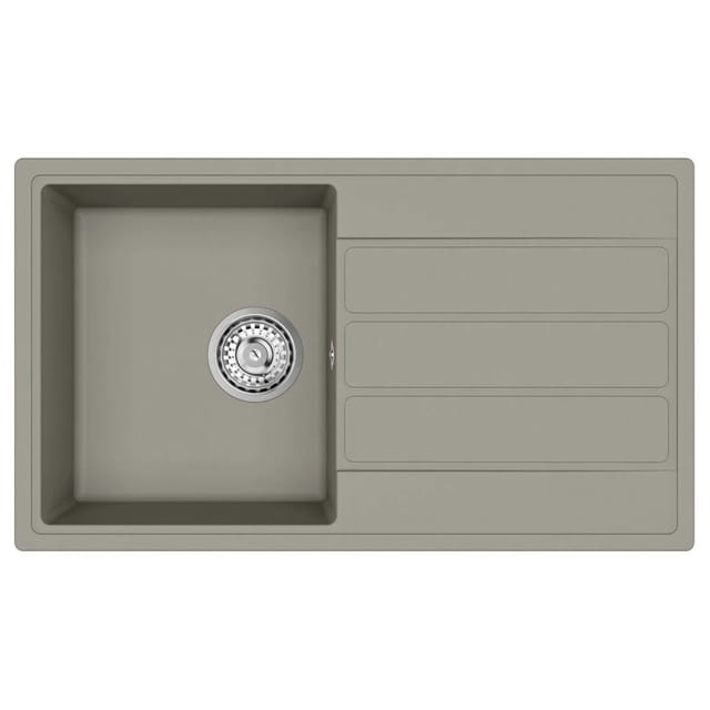 Swiss Aqua Technologies Spülbecken Küchenspüle Einzelbecken mit Abtropffläche 76x44CM Kaschmir Beige