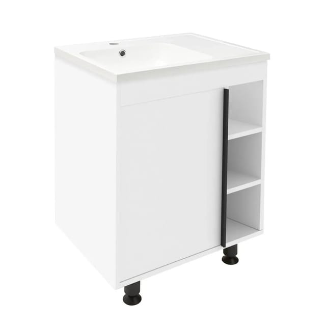 Swiss Aqua Technologies Waschtisch mit Unterschrank Stehend 59x70x45CM Weiß Glänzend
