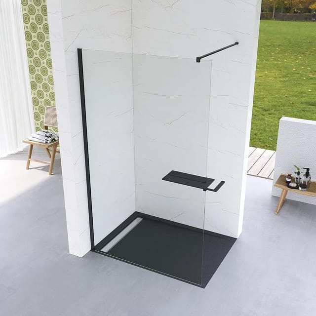 Aquabatos Bad Walk-In Dusche 8mm ESG Duschabtrennung 110 x 200 cm Duschwand