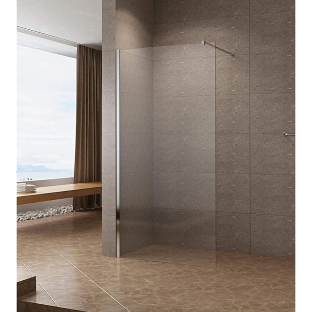 Aquabatos Duschwand Walk-In Badezimmer Glas Duschabtrennung 10mm Einscheiben Sicherheitsglas 120 x 200 cm