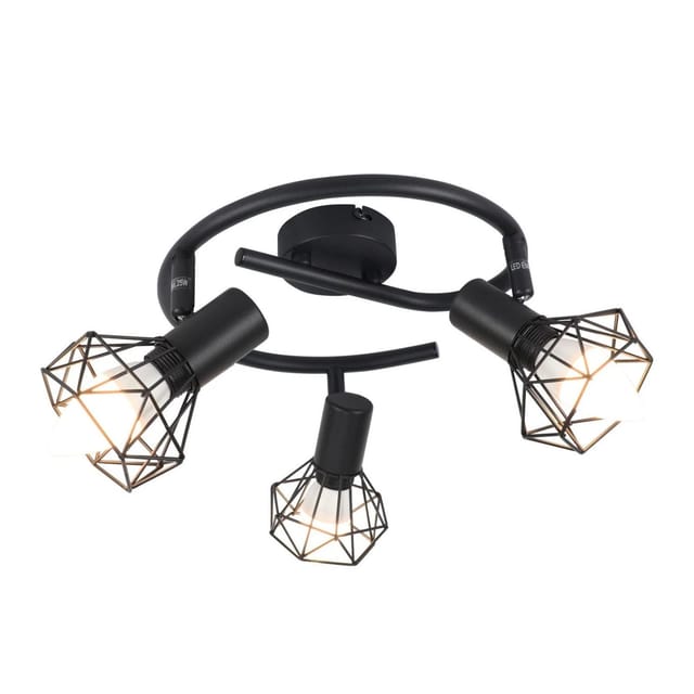 NETTLIFE Deckenleuchte aus Metall L25cm Schwarz E14