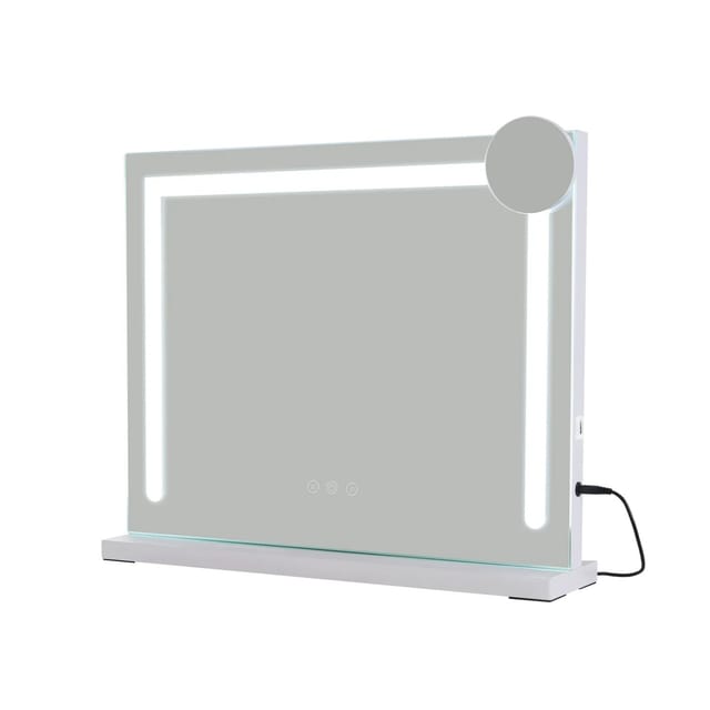 Nettlife Graham II Spiegellampe aus Glas L 70 Weiß