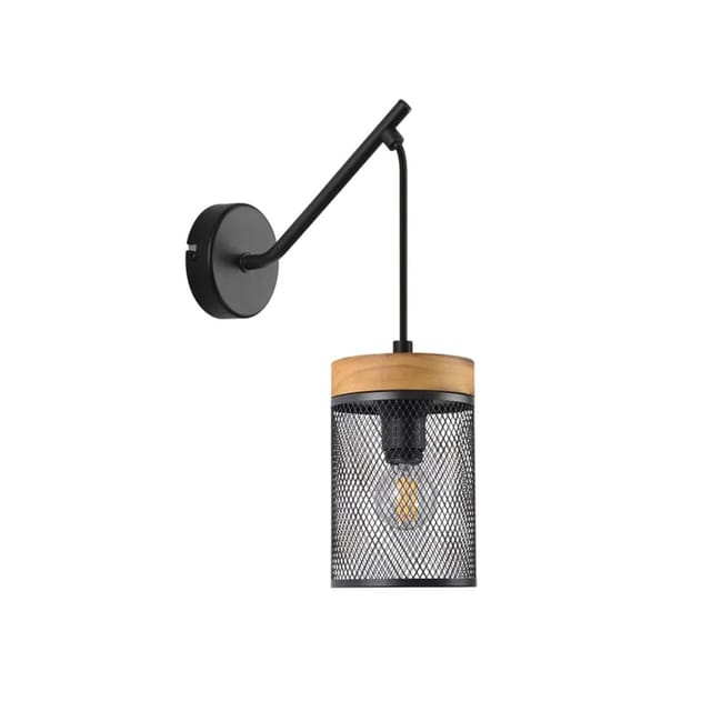 Nettlife Yannone Wandleuchte aus Metall Schwarz L 10 cm