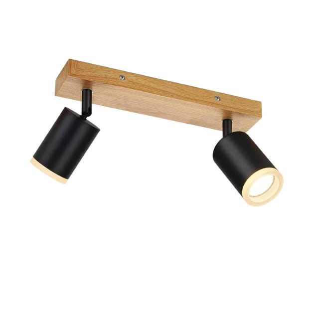 NETTLIFE Deckenstrahler aus Wood L28cm Schwarz