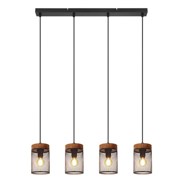 Nettlife Yeaman Pendelleuchte aus Metall Schwarz L 65 cm