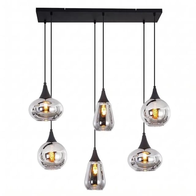Nettlife Pendelleuchte aus Metall L 35cm Schwarz
