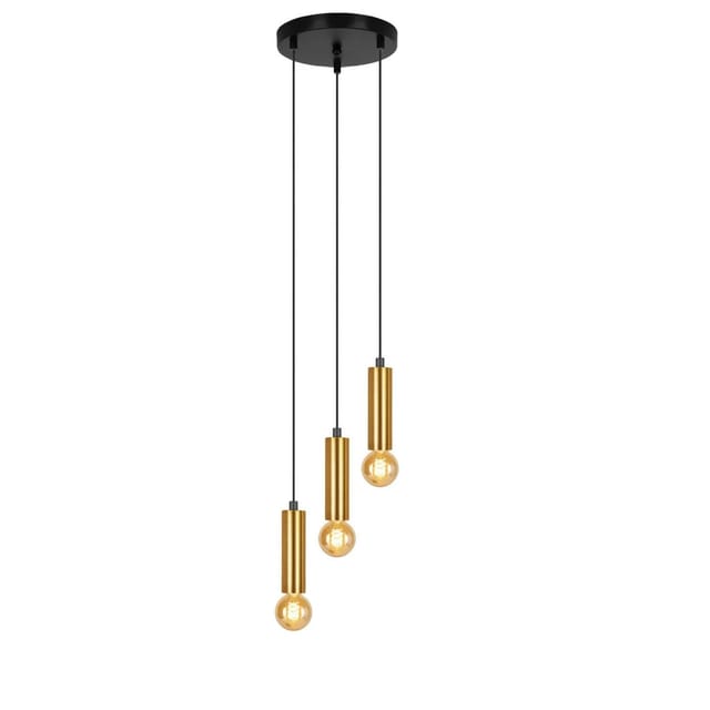 NETTLIFE Pendelleuchte aus Metall L140cm Gold Industrial