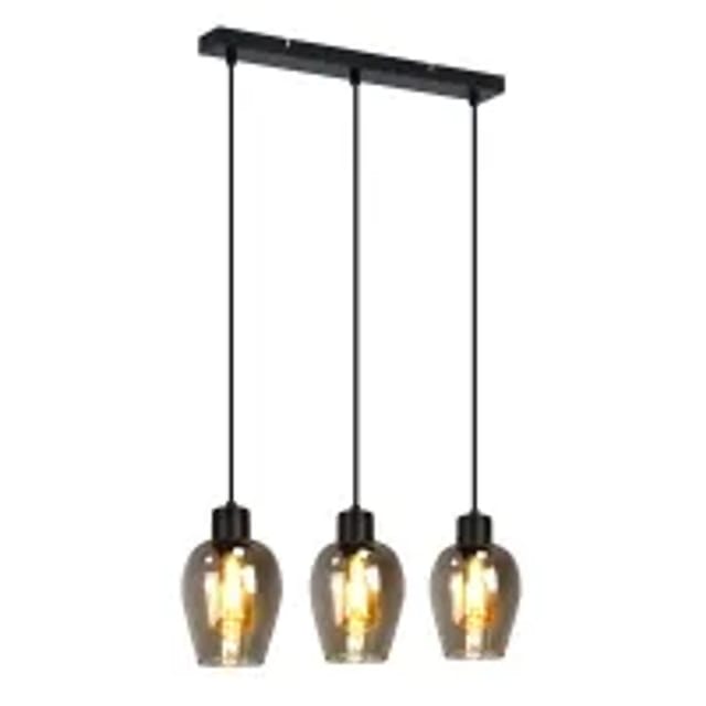 NETTLIFE Pendelleuchte aus Metall L120cm Schwarz B48cm