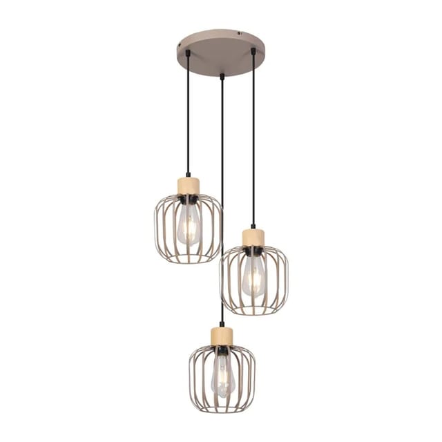 Nettlife Pendelleuchte aus Metall L 40cm Grau