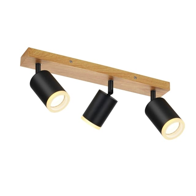 NETTLIFE Deckenstrahler aus Wood L41cm Schwarz