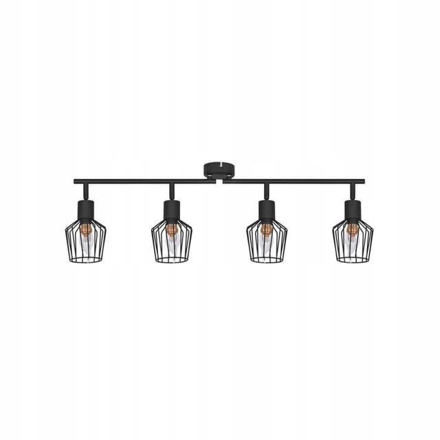 Nettlife Hester Deckenstrahler aus Metall Schwarz L 75 cm 4 Flammig E14