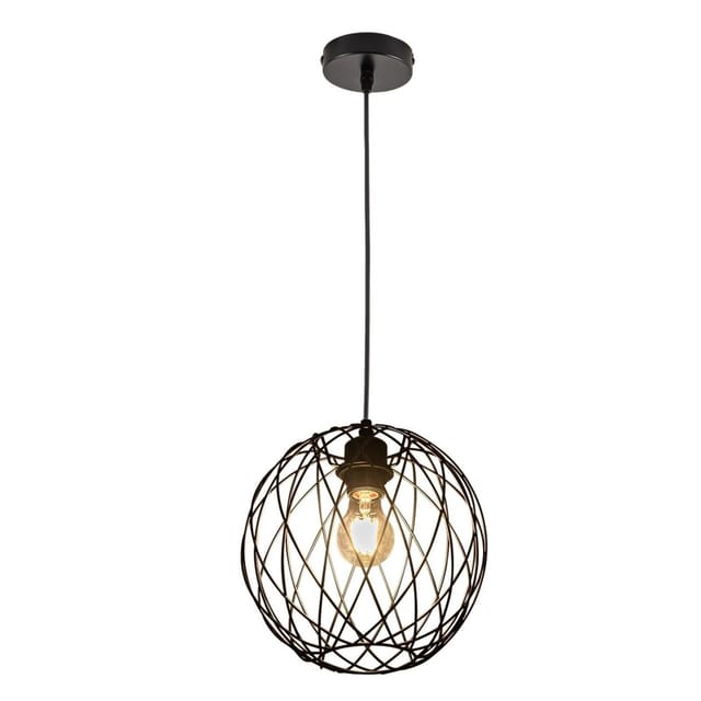 NETTLIFE Pendelleuchte aus Metall L25cm Schwarz T24cm
