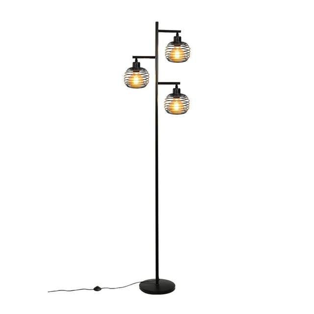 NETTLIFE Stehlampe aus Metall L156cm Schwarz