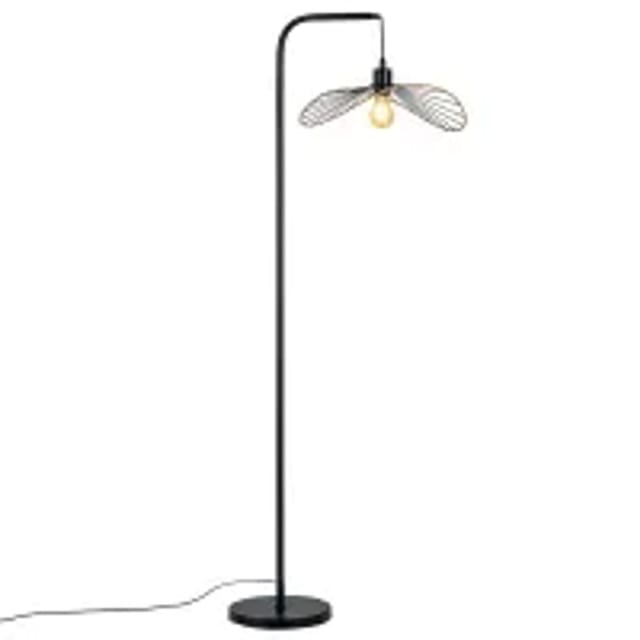 NETTLIFE Stehlampe aus Metall L144cm Schwarz