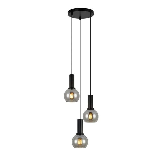 Nettlife Yawney Pendelleuchte aus Metall Schwarz L 22 cm E27 max. 25 W