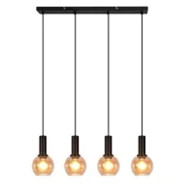 NETTLIFE Pendelleuchte aus L145cm Schwarz 25W B55cm