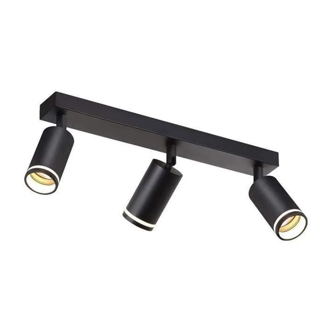 NETTLIFE Deckenstrahler aus Metall L43cm Schwarz 3 Flammig