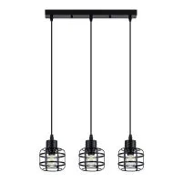NETTLIFE Pendelleuchte aus Metall L140cm Schwarz 25W