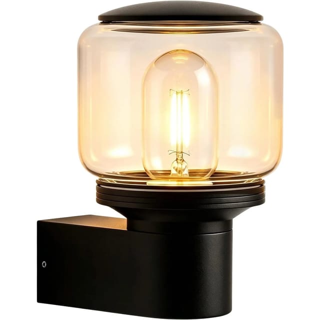 Nettlife Yamaoka Außenwandleuchte aus Metall Schwarz L 14 cm