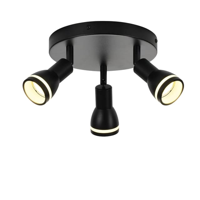 NETTLIFE Deckenstrahler aus Metall L20cm Schwarz 25W 4 Flammig Rund