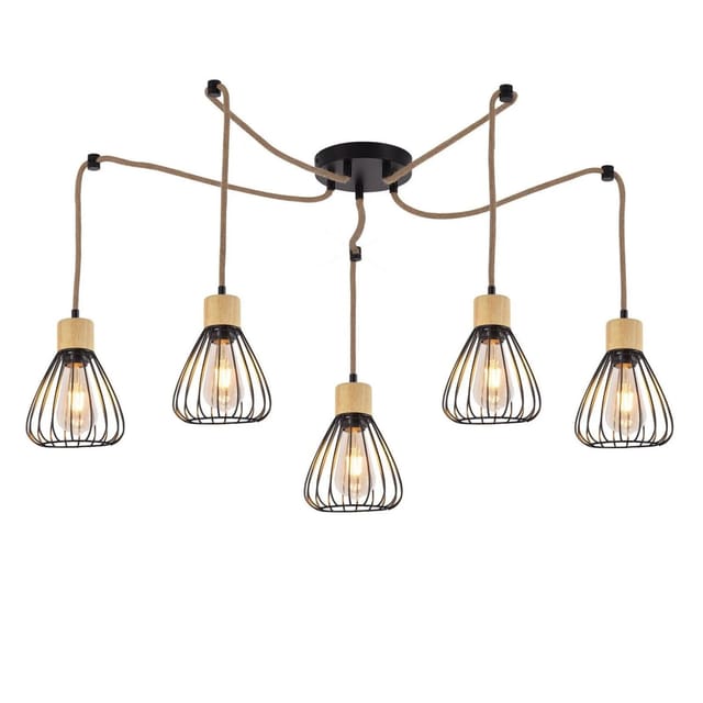 NETTLIFE Pendelleuchte aus Metall L142cm Schwarz