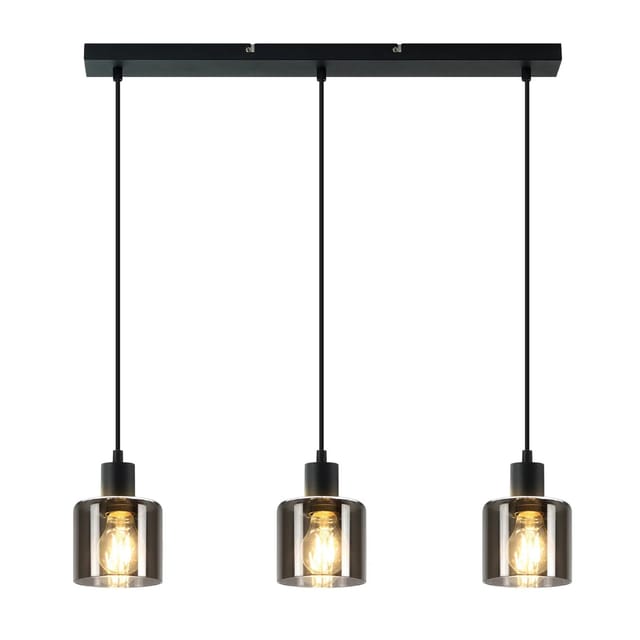 NETTLIFE Pendelleuchte aus L195cm Schwarz B68cm