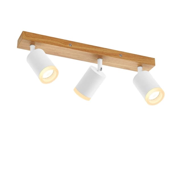 NETTLIFE Deckenstrahler aus Holz L41cm Weiß
