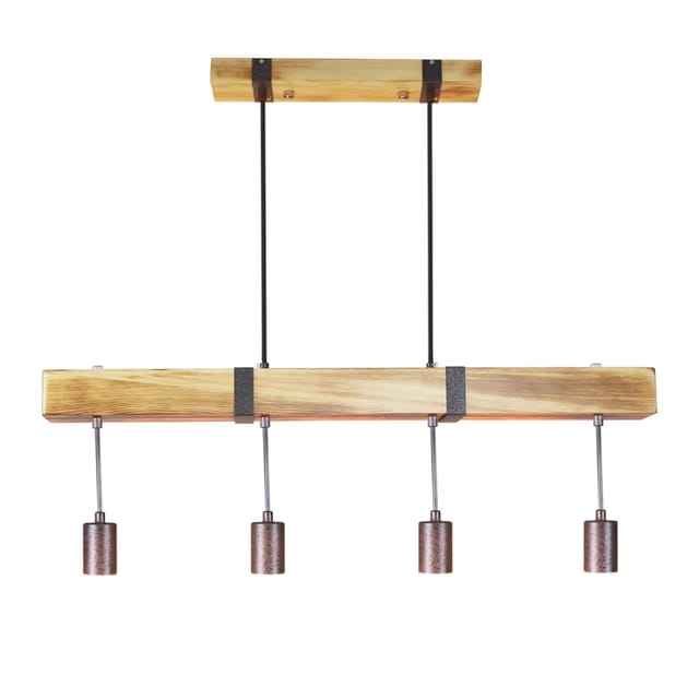 NETTLIFE Pendelleuchte aus Holz L177cm Braun