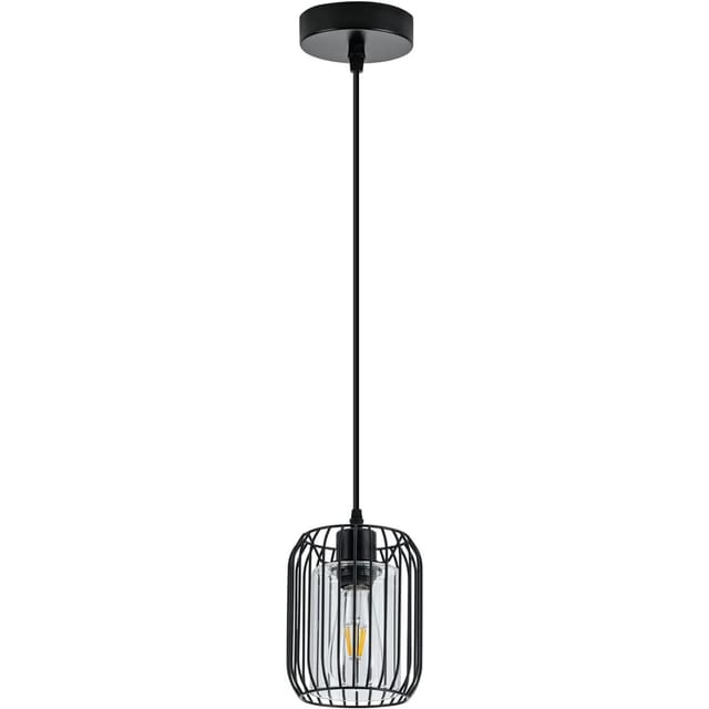 Nettlife Yazdani Pendelleuchte aus Metall Schwarz L 8 cm
