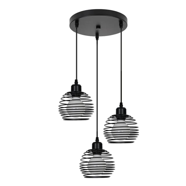 NETTLIFE Pendelleuchte aus Metall L139cm Schwarz