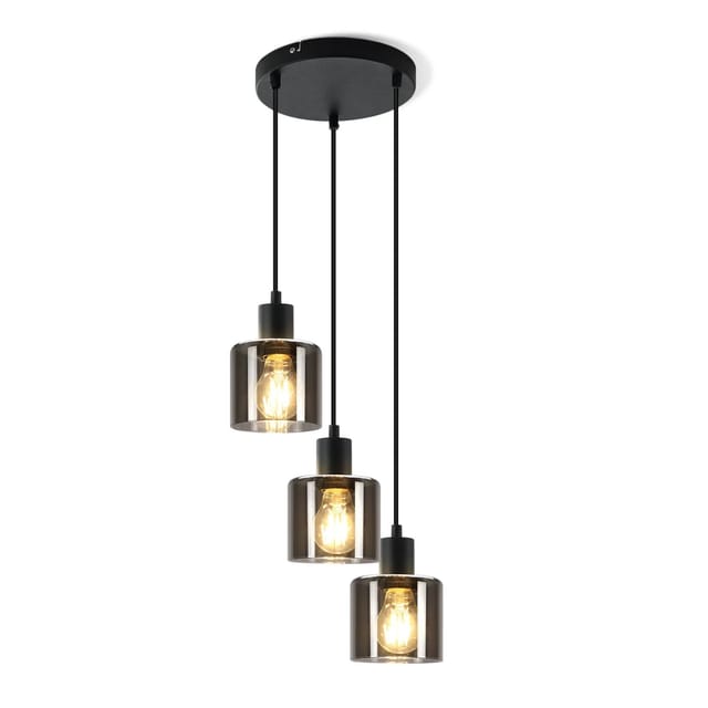 NETTLIFE Pendelleuchte aus L195cm Schwarz B26cm