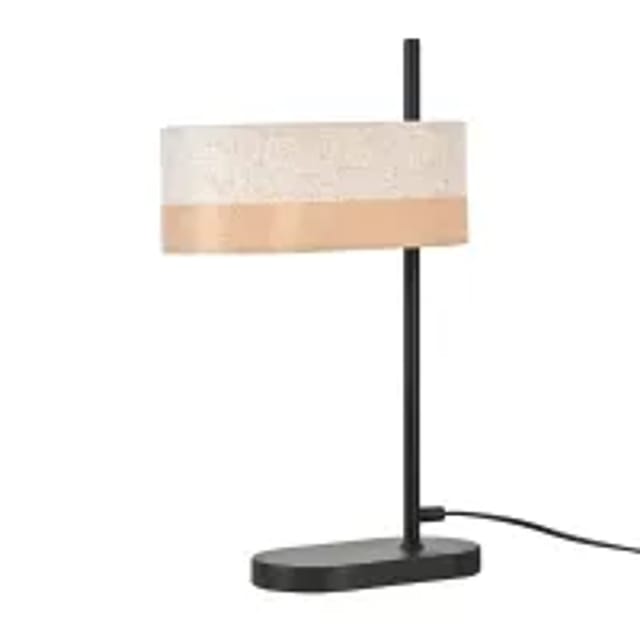 NETTLIFE Tischlampe aus Textil L45cm Schwarz