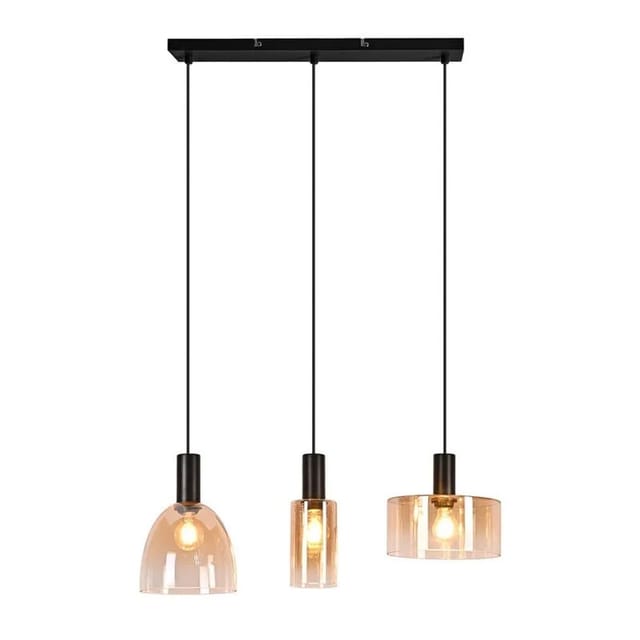 NETTLIFE Pendelleuchte aus L181cm Schwarz B63cm Modell P101270450ZP